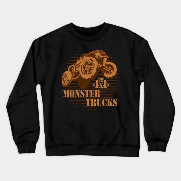 Monster Truck 4x4 Off Road Crewneck Sweatshirt by RadStar